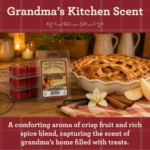 Vista 2 de Our Own Candle Company Premium Wax Melt, Grandma's Kitchen, 6 cubos, 2.4 oz (paquete de 4)
