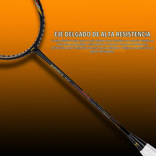 Vista 3 de Li-Ning G-Force X5-2.79 oz G6 - Raqueta de bádminton Negro/Naranja/Bronce