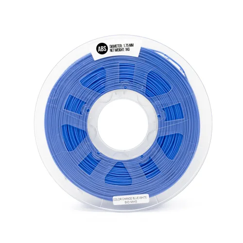 Vista 2 de Gizmo Dorks Filamento ABS de 0.069 in, 2.2 lbs para impresoras 3D, cambio de color azul a blanco