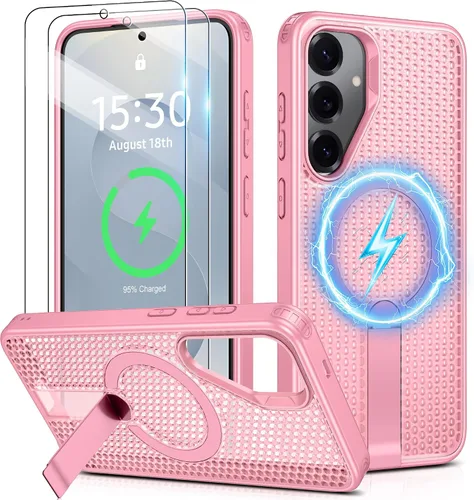 Vista 11 de Jshru para Samsung Galaxy S25 Plus / S24 Plus con [2 PIEZAS] protectores de pantalla HD, compatible con MagSafe
