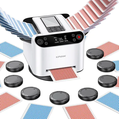 Vista 9 de Barajador y distribuidor automático de cartas KPAW - 1-2 mazos de apoyo para 12 jugadores Blanco