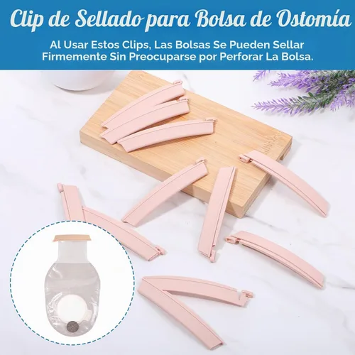 Vista 5 de 10 clips para bolsa de ostomía, abrazaderas para bolsa drenable, cierre de cola