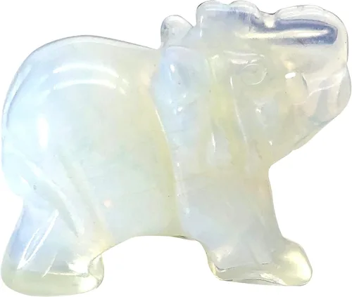Vista 12 de Fekuar Figuras de elefante de cristal curativo talladas a mano de 1.5 pulgadas, escultura de estatua de animal de bolsillo de la suerte, decoración