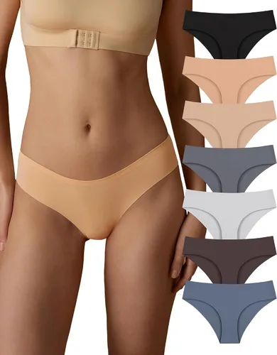 Vista 16 de SHARICCA Bragas de Bikini sin Costuras para Mujer, de Corte Descarado, Invisibles, Transpirables, Suave, Elásticas, Ropa Interior, Paquete Múltiple
