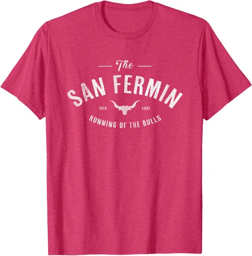 Vista 30 de The Running of the Bulls" - Pamplona Gift - Camiseta San Fermin, Rojo, S Asfalto