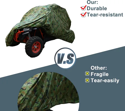 Vista 6 de X AUTOHAUX Cubierta impermeable UTV cubierta 4 ruedas protector de polvo de lluvia cubierta completa 4-6 plazas para Polaris RZR XP para Ranger Crew