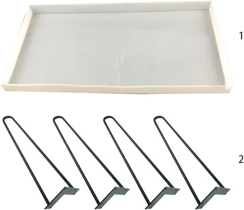 Vista 2 de appuivbt Molde de resina rectangular grande, molde de mesa de río epoxi para hacer mesa de río café, arte de resina, decoración del hogar