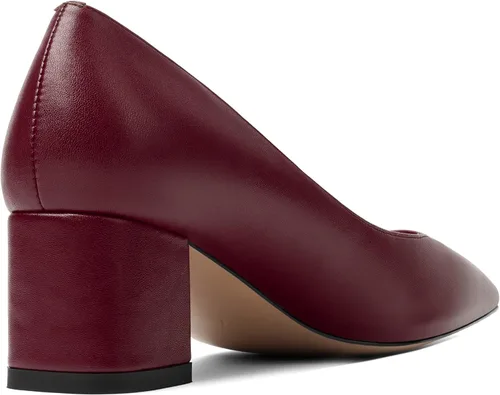 Vista 5 de Zapatos de tacón bajo grueso mate con punta cuadrada para mujer, 2.2 pulgadas