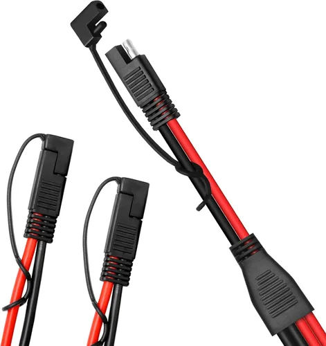 Vista 2 de Cable de conector automotriz de alimentación SAE CC de 10 AWG, divisor en Y, cable de extensión SAE 1 a 2, apto para conexión y transferencia