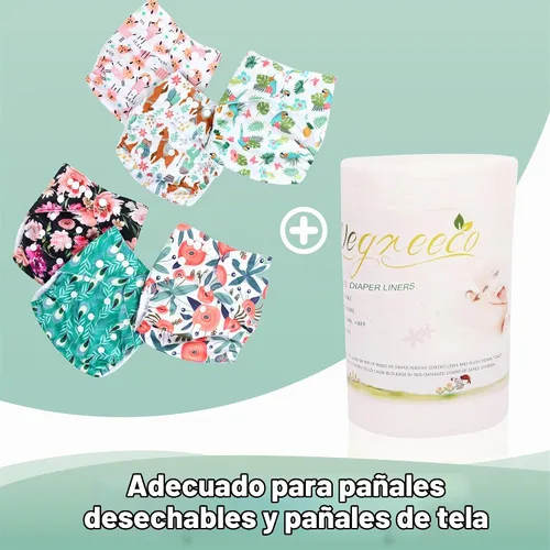 Vista 5 de wegreeco Revestimientos de pañales sin perfume, sin fragancia y sin cloro, 100 hojas por rollo (1 rollo)