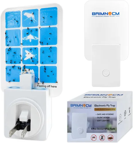 Vista 2 de Trampa de Insectos con Luz Azul para Interior, Trampa de Mosquitos para Casa, Trampa de Moscas para Frutas, Polillas y Mosquitos, Trampa de Insectos