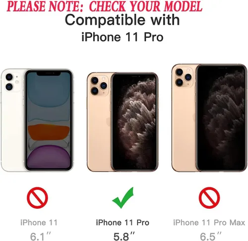 Vista 2 de YmhxcY Funda para iPhone 11 Pro, a prueba de golpes, a prueba de caídas, a prueba de polvo, a prueba de caídas, 3 capas, duradera, funda de teléfono