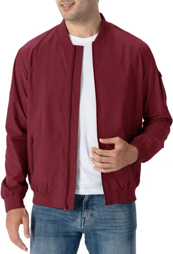 Vista 3 de Rdruko Chaqueta Bomber Ligera para Hombre Cazadora Cortavientos Casual Elegante a la Moda