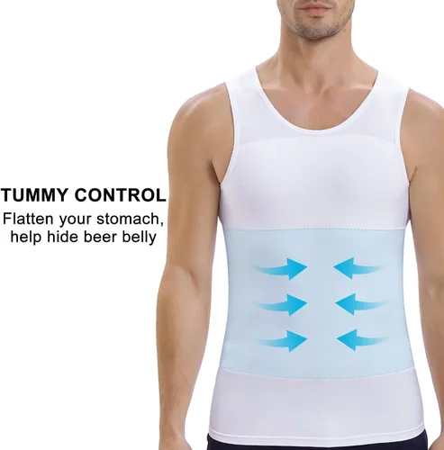 Vista 5 de Lgtfy Mens Gynecomastia Compression Shirts, Slimming Body Shaper Tank Top, Tummy Control Undershirts - Change in Seconds