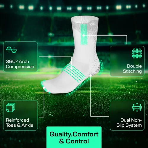 Vista 3 de LUX Sports Calcetines delgados de agarre antideslizante para deportes con tacos - Calcetines antideslizantes que absorben la humedad para hombres