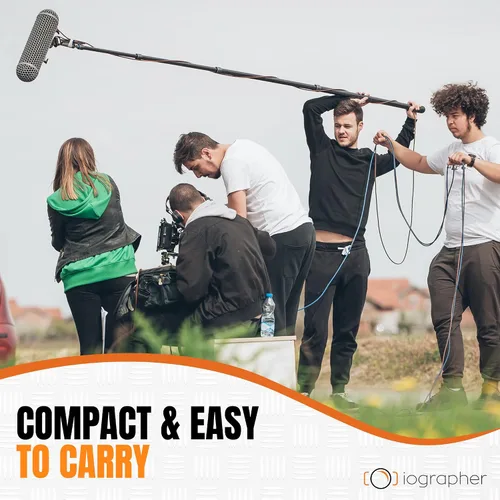 Vista 6 de iOgrapher Poste de micrófono - Soporte de poste de brazo de mano y soporte de micrófono ajustable - Montaje de poste compacto y extensible