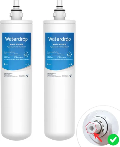 Vista 10 de Waterdrop FQK1R, GXULQR - Filtro de agua para debajo del fregadero, repuesto para cabeza hexagonal GE FQK1R, GXULQR, compatible con GE GXK140TNN