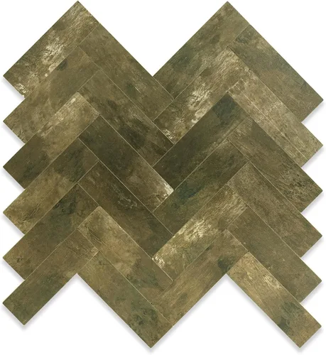 Vista 12 de Yipscazo 10 hojas de salpicaduras retro de cobre en espiga para paredes de cocina, salpicaduras adhesivas resistentes al calor de PVC y metal Cobre