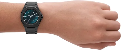 Vista 4 de AX Armani Exchange Reloj para mujer, reloj octogonal de tres manecillas para mujer con correa de acero inoxidable o silicona