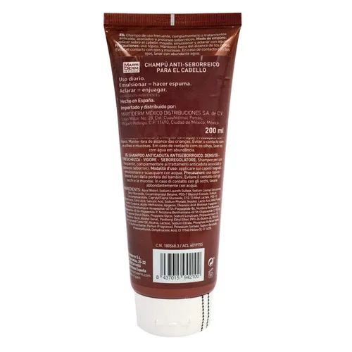 Vista 4 de Martiderm Sistema Capilar 3GF Champú Antiseboréico - 6.8 fl oz