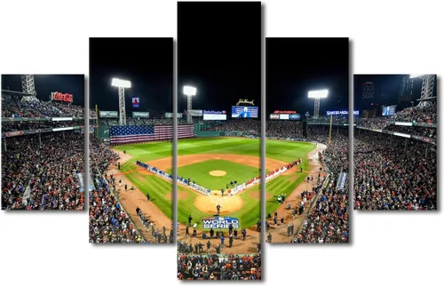 Vista 25 de Arte para pared, lienzo para estadio deportivo, arte para pared, diseño de campo de Wrigley en Chicago, pinturas de Chicago, impresiones sobre