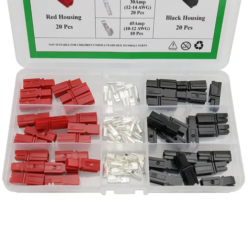 Vista 3 de 80 unids Power Terminales Connectors15/30/45 AMP 600V Power Connector Battery Plug+terminales Rojo Negro