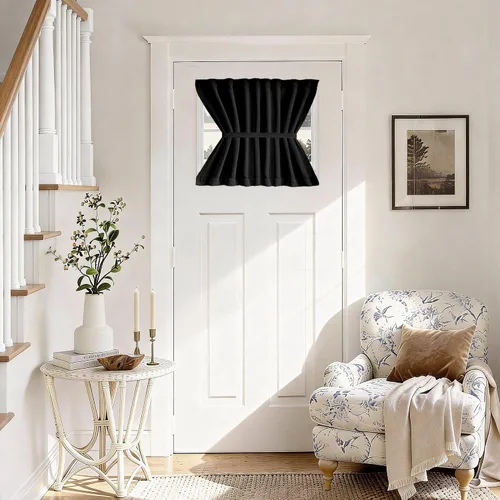 Vista 123 de Vatge Cortinas laterales autoadhesivas para puertas de cristal, sin taladro, extraíble, panel de filtrado de luz, 1 panel, 12 pulgadas de ancho x 60