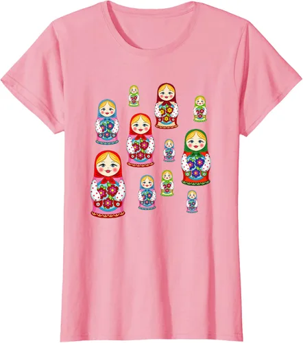 Vista 13 de Rusia - Camiseta de juguete retro para niños, diseño de muñecas rusas