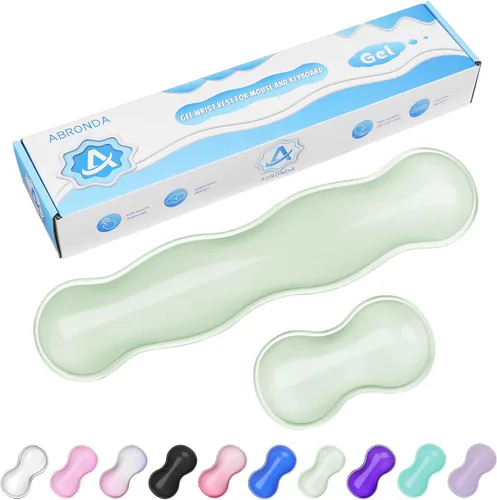 Vista 31 de Reposamuñecas de Gel para Teclado y Ratón, Reposamuñecas para Teclado, Soporte de Muñeca para Ratón, Alivio del Dolor, Toque Fresco, Antideslizante