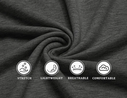 Vista 4 de COOFANDY Sudadera con capucha de entrenamiento de moda para hombre, ajuste muscular, mezcla de algodón, sudaderas de gimnasio de color sólido