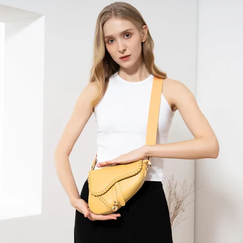 Vista 7 de Yaopeing Bolsas de hombro para mujer, bolso cruzado pequeño de moda, bolso de mano de piel sintética, bolso de mano para axilas, bolso de mano