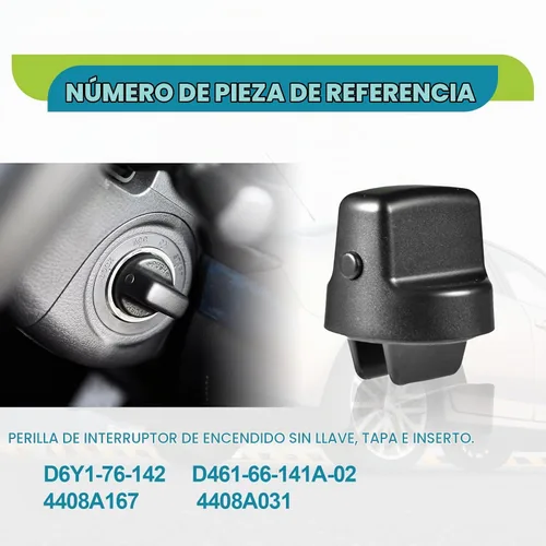 Vista 5 de Tapa de botón de rotación del interruptor de encendido sin llave compatible con Mazda CX-9 2007-2015 2006-2007 Mazda 6 2007-2011 CX7 reemplaza a OE