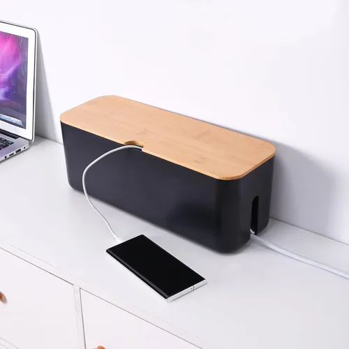Vista 5 de Juego de Cajas de Gestión de Cables Changsuo, Cajas Organizadoras de Cables para Extensión de Cables, Tira de Alimentación, Protector Contra