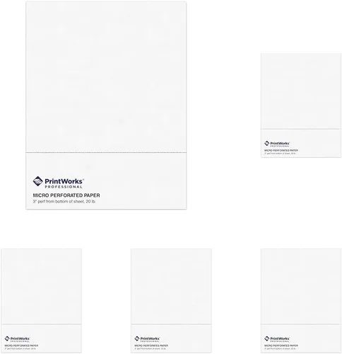 Vista 19 de PrintWorks Papel perforado profesional de media hoja de 8.5 x 11 pulgadas, perfecto para W-2, 1099 y uso de declaraciones, fabricado en los Estados
