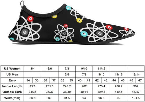 Vista 2 de Divertidos zapatos de agua de ciencia de billar para mujeres y hombres, calcetines acuáticos de secado rápido, zapatos deportivos para yoga, zapatos