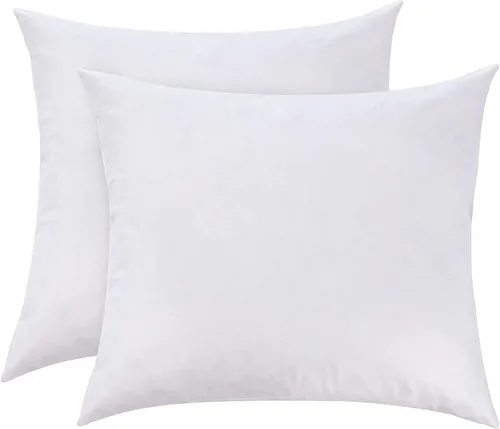 Vista 9 de L' COZEE Almohadas de plumas y plumón de ganso blanco, almohadas decorativas de relleno con funda de algodón 100% para personas que duermen firmes