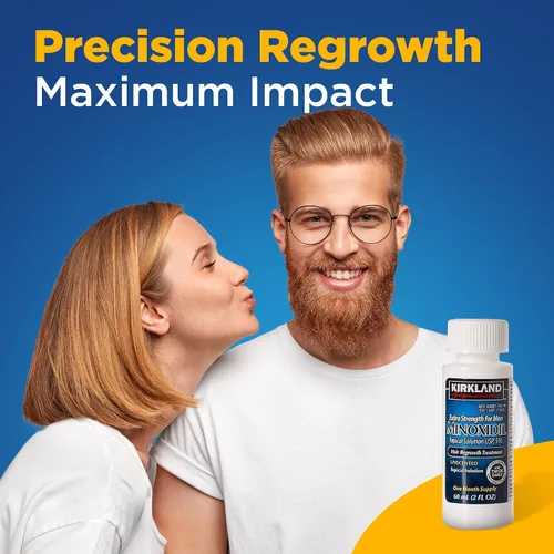 Vista 4 de Minoxidil - Solución tópica al 5% para hombres, tratamiento extra fuerte para el crecimiento del cabello, aplicador con cuentagotas incluido