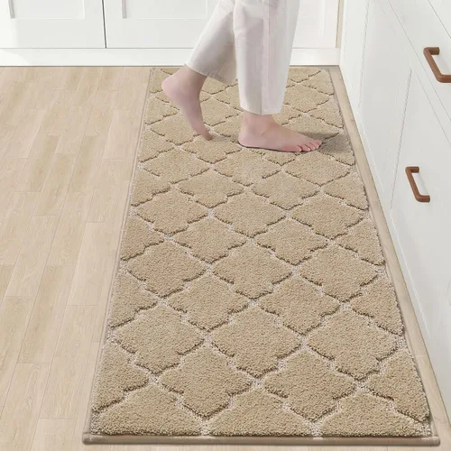 Vista 14 de COSY HOMEER Alfombras suaves de cocina [2 piezas] para el frente del fregadero súper absorbentes, tapetes y tapetes de cocina de 20 x 30 pulgadas/20