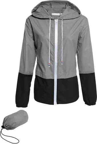 Vista 18 de Avoogue - Chaquetas de lluvia para mujer, diseño ligero, con capucha, para exteriores, impermeables, cortavientos Verde militar
