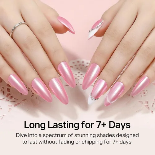 Vista 31 de MIZHSE Esmalte de uñas blanco perla de secado rápido, esmalte de uñas
