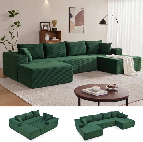 Vista 43 de Mangodan - Sofá seccional en forma de nube, sofá sin huesos para sala de estar, sofá seccional modular con asiento profundo, cómodo sofá de felpa