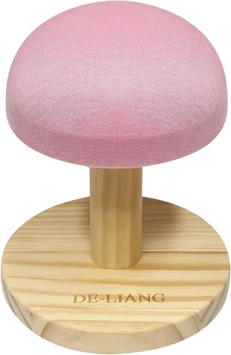 Vista 10 de Bra - Tabla de planchar de madera, mini taburete de almohada de manga acolchada de hierro con base redonda para mesa pequeña, almohadilla