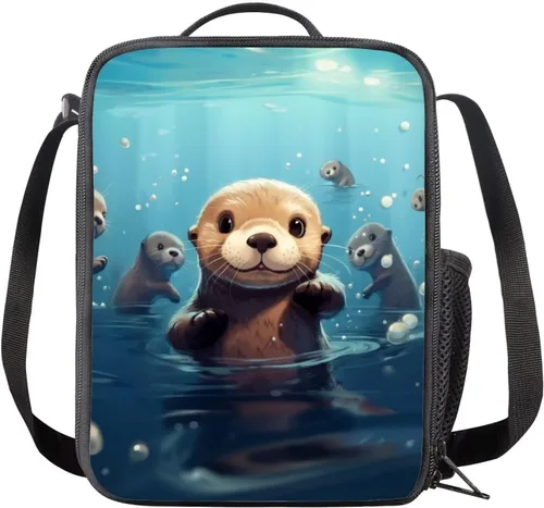 Vista 23 de INSTANTARTS Axolotl - Bolsa de almuerzo para niños, reutilizable, aislada, térmica, bolsa de almuerzo, bolsa de comida para niñas