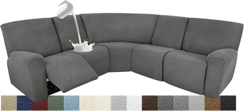 Vista 15 de Fundas impermeables de sofá reclinable modular para sofás reclinables, lavable en forma de L, para perros, fundas elásticas para sofá reclinable