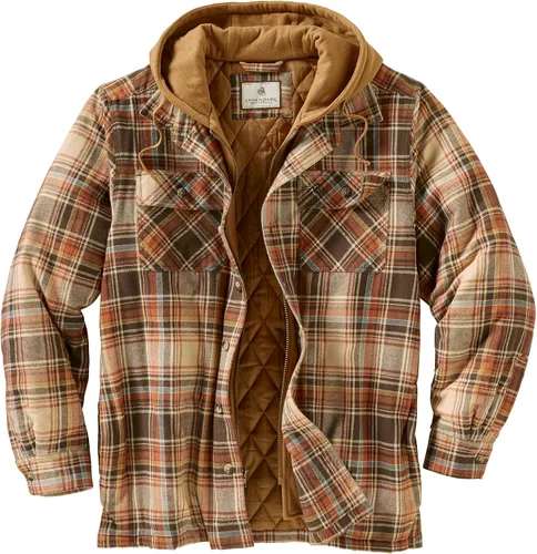 Vista 25 de Legendary Whitetails - Chaqueta Maplewood tipo camisa con capucha para hombre Cuadros de bisonte antiguo