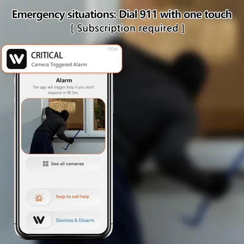 Vista 5 de Cámaras de ventana de 3MP para seguridad del hogar, cámara de seguridad, visión nocturna a todo color 2K, detección de movimiento y humano AI
