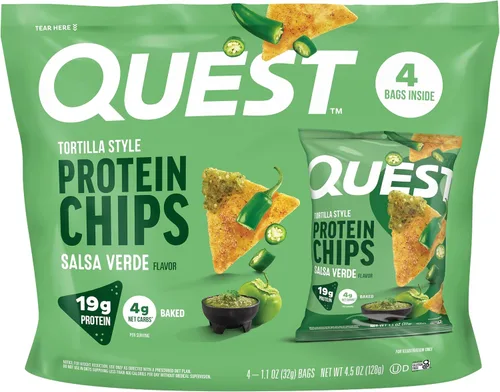 Vista 28 de Quest Nutrition Chips de proteína, barbacoa, 0.78 oz de proteína, 0.11 oz de carbohidratos netos, 130 cals, bolsa de 1.1 onzas, 1 unidad, alto