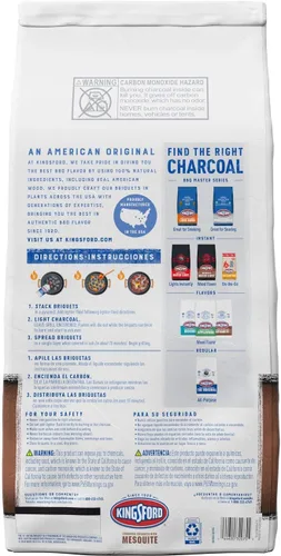 Vista 2 de Kingsford Briquetas de carbón originales con mezquite, carbón de barbacoa para asar - 16 libras