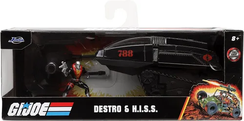 Vista 2 de Jada G.I. Joe 1:32 H.I.S.S. - Coche fundido a presión y figura de Destro de 1.65 pulgadas, juguetes para niños y adultos