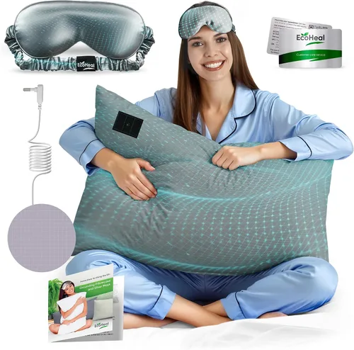 Vista 8 de Funda de almohada con conexión a tierra tamaño Queen con 12% fibra de plata, 4% seda, 84% algodón - Certificada por SGS - Funda de almohada